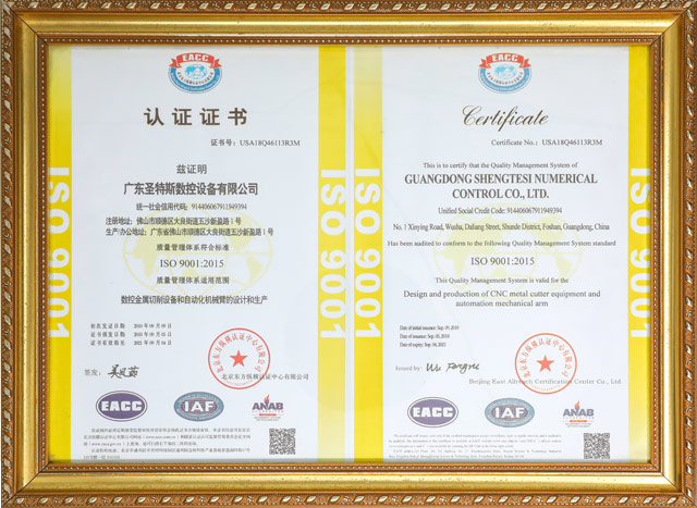 ISO9001 certification certificate